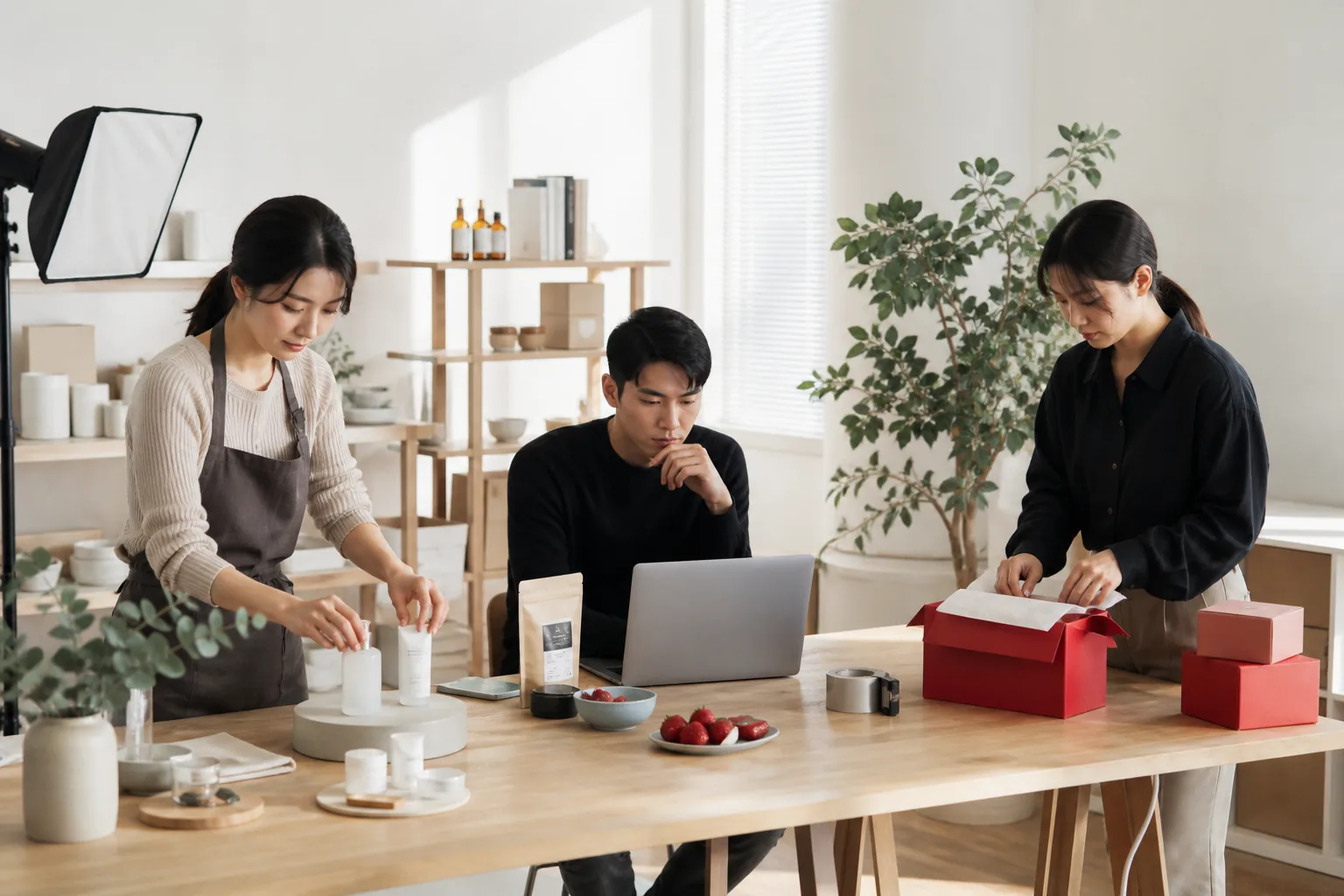 상품 촬영과 판매 분석, 주문 포장을 함께 수행하는 이커머스 운영팀